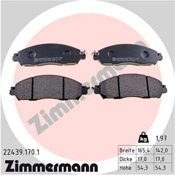 Juego de pastillas de freno ZIMMERMANN 224391701 Ocasión Especial