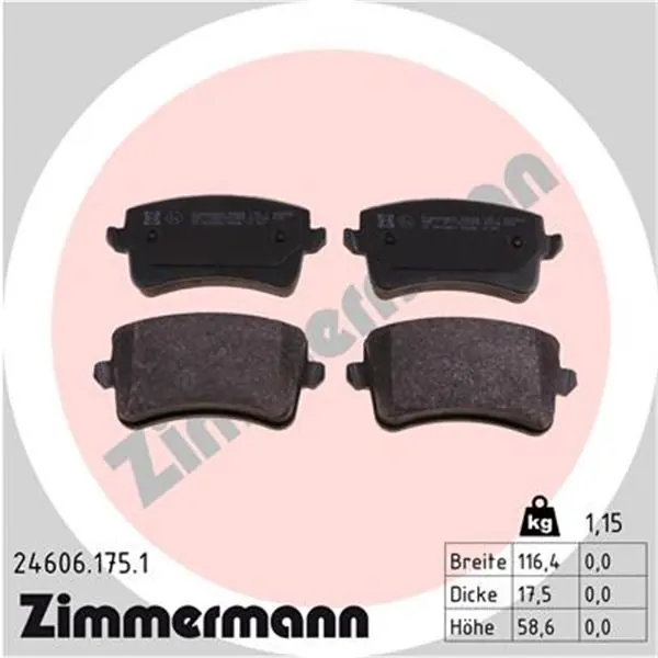 Juego de pastillas de freno ZIMMERMANN 246061751 Disponible Ahora