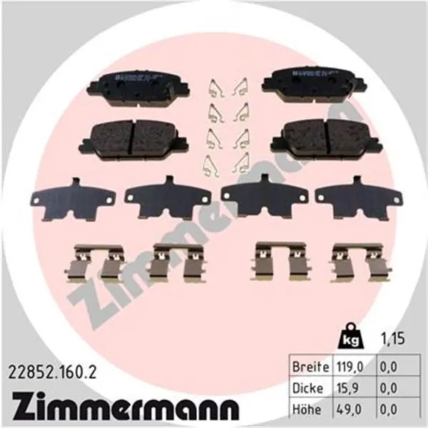 Juego de pastillas de freno ZIMMERMANN 228521602 Edición Limitada
