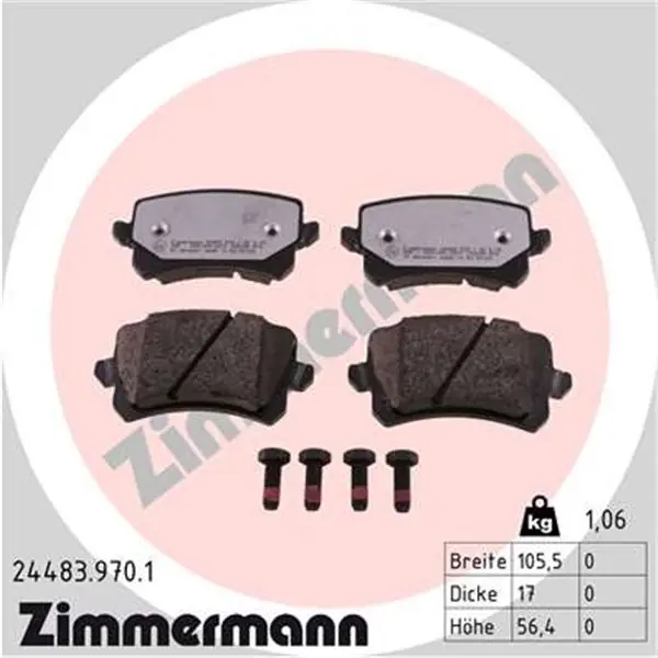 Juego de pastillas de freno ZIMMERMANN 244839701 Lujoso
