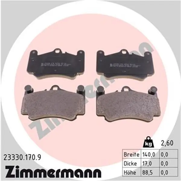 Solo Hoy Juego de pastillas de freno ZIMMERMANN 233301709