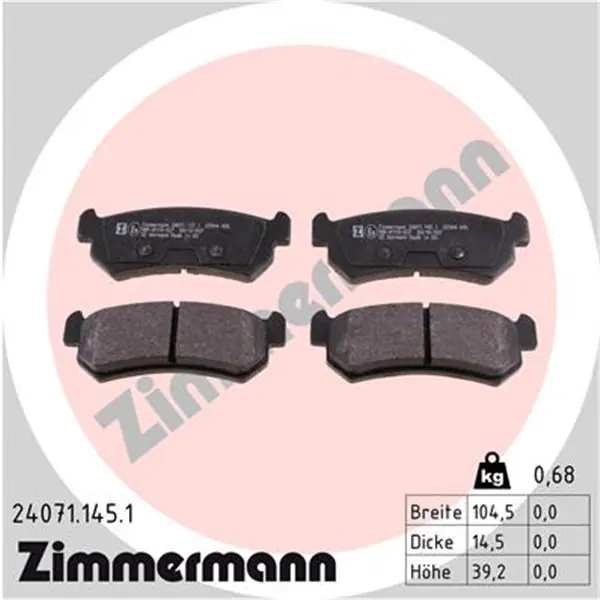 Económico Juego de pastillas de freno ZIMMERMANN 240711451