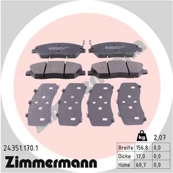 Profesional Juego de pastillas de freno ZIMMERMANN 243511701