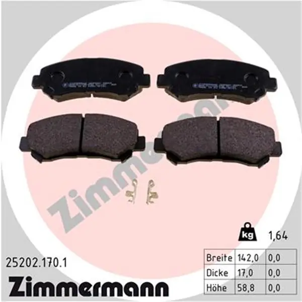 Juego de pastillas de freno ZIMMERMANN 252021701 Artesanal