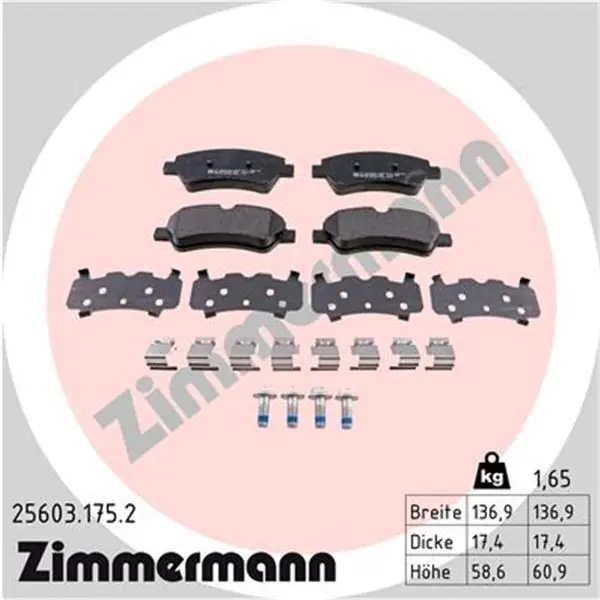 Juego de pastillas de freno ZIMMERMANN 256031752 Entrega Rápida
