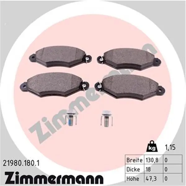 Venta Final Juego de pastillas de freno ZIMMERMANN 219801801