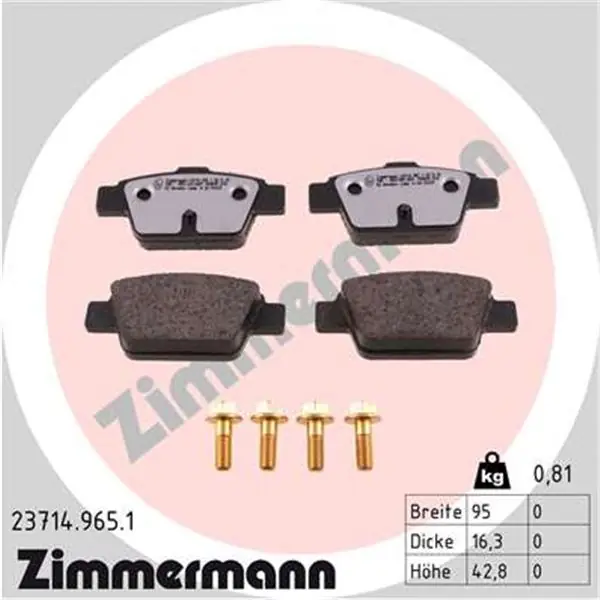 Precio Rebajado Juego de pastillas de freno ZIMMERMANN 237149651