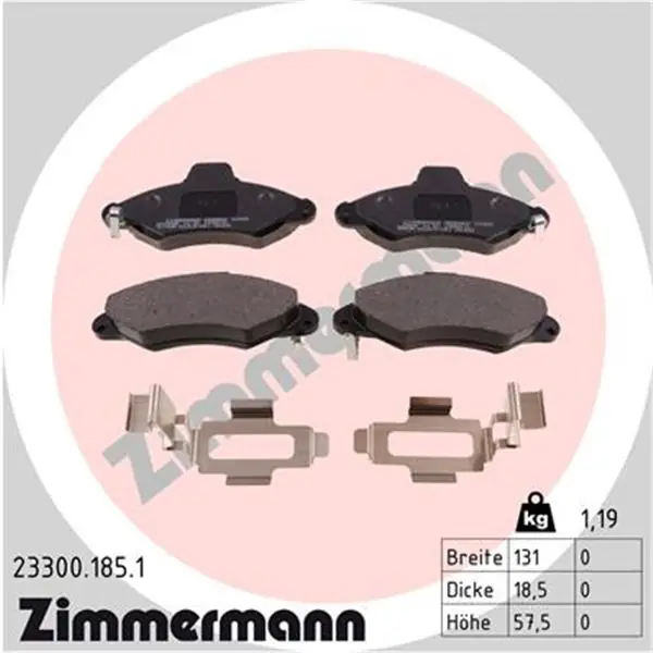 Juego de pastillas de freno ZIMMERMANN 233001851 Imprescindible (Must-Have)