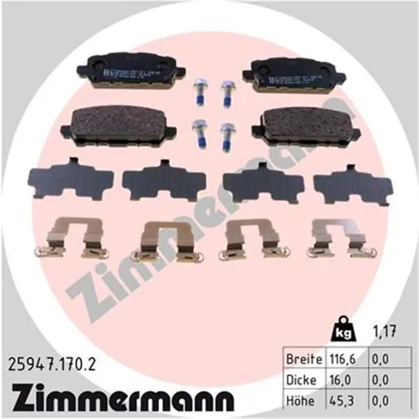 Precio Económico Juego de pastillas de freno ZIMMERMANN 259471702