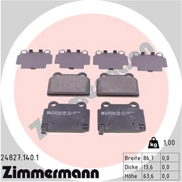 Juego de pastillas de freno ZIMMERMANN 248271401 Oferta Limitada