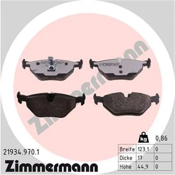 Juego de pastillas de freno ZIMMERMANN 219349701 De Moda