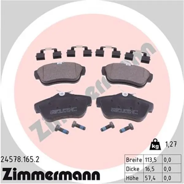 Garantía De Devolución De Dinero Juego de pastillas de freno ZIMMERMANN 245781652