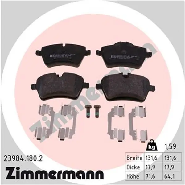 Juego de pastillas de freno ZIMMERMANN 239841802 Auténtico
