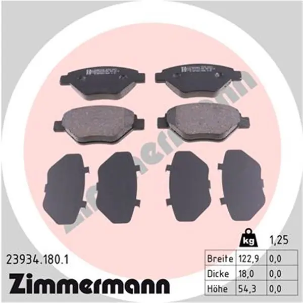 Juego de pastillas de freno ZIMMERMANN 239341801 Popular