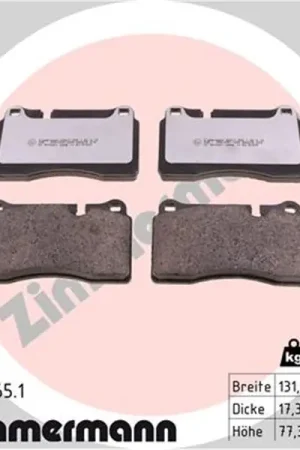 Marca Reconocida Juego de pastillas de freno ZIMMERMANN 202179651