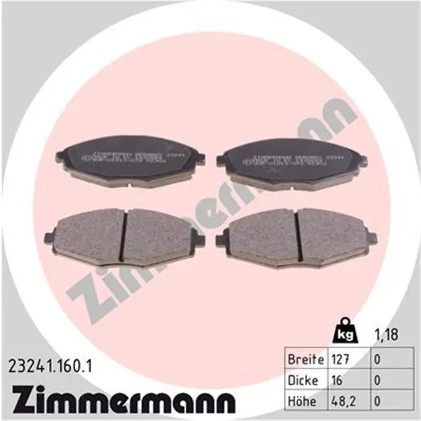 Envío Internacional Juego de pastillas de freno ZIMMERMANN 232411601