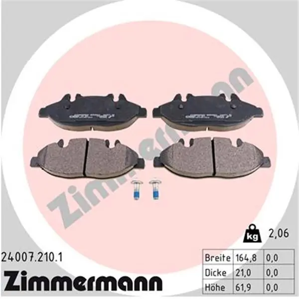 Favorito De Clientes Juego de pastillas de freno ZIMMERMANN 240072101
