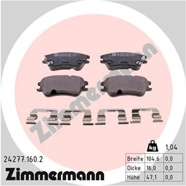 Profesional Juego de pastillas de freno ZIMMERMANN 242771602