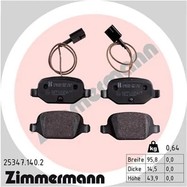 Profesional Juego de pastillas de freno ZIMMERMANN 253471402