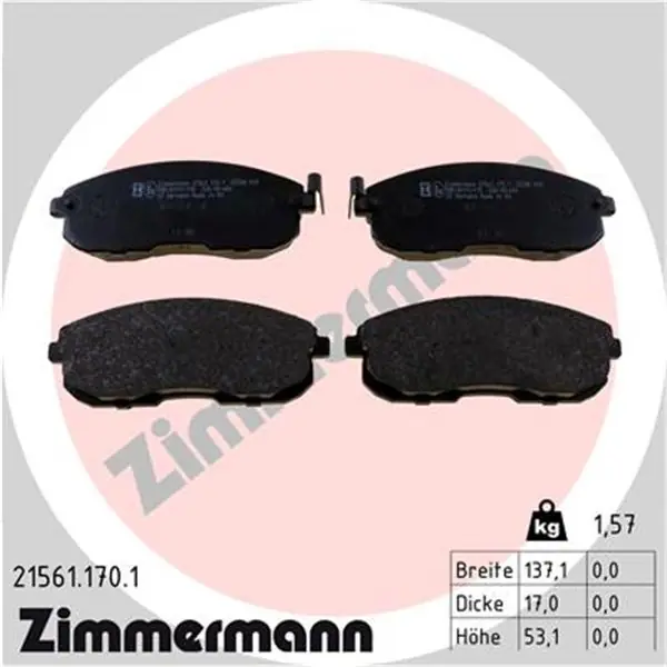 Oferta Juego de pastillas de freno ZIMMERMANN 215611701
