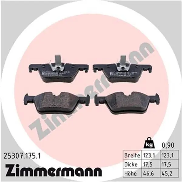 Juego de pastillas de freno ZIMMERMANN 253071751 Auténtico