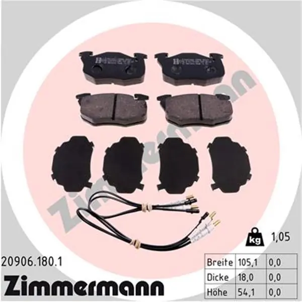 Envío Gratis Juego de pastillas de freno ZIMMERMANN 209061801