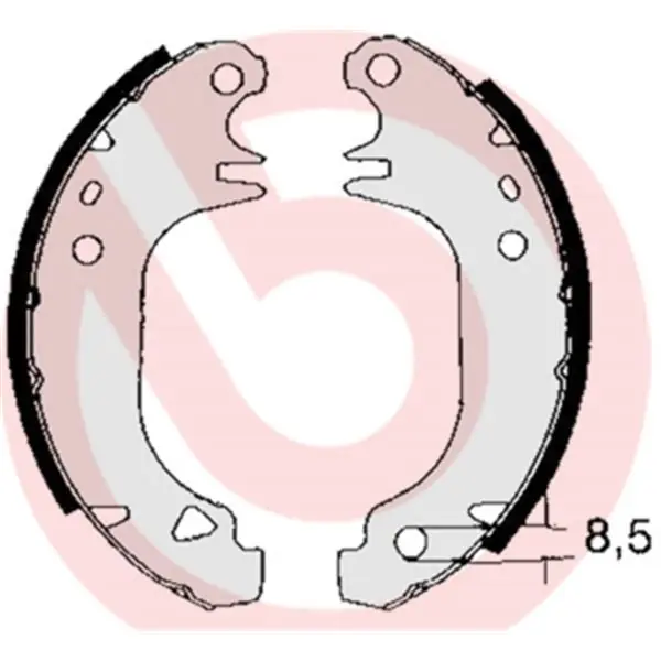 Envío Internacional Juego de 4 zapatas de freno BREMBO S61535