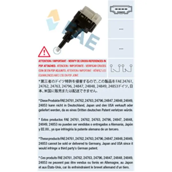 Precio Bajo Interruptor luces freno FAE 24761