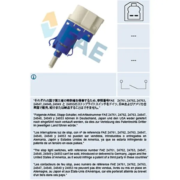 Solo Hoy Interruptor luces freno FAE 24848