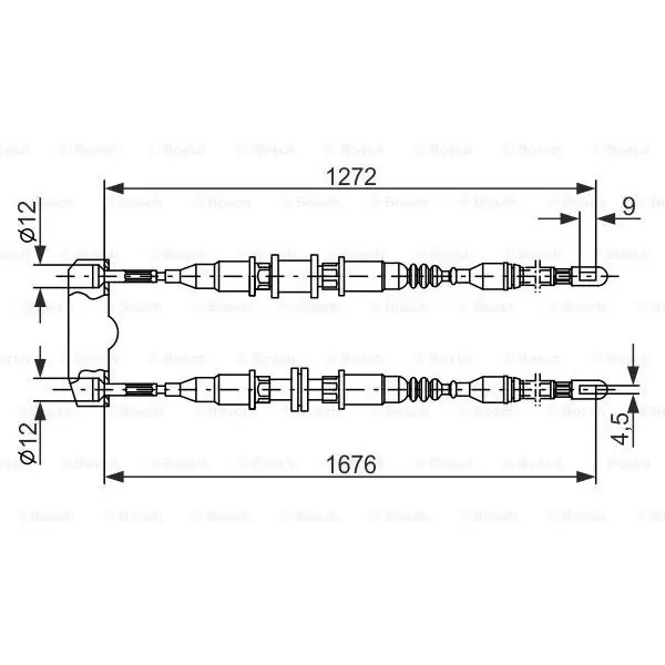Garantía Incluida Cable de accionamiento, freno de estacionamiento BOSCH 1987477136