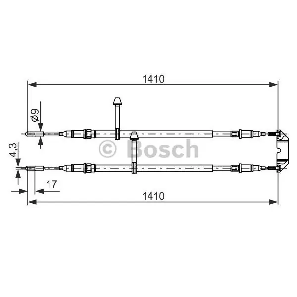 Cable de accionamiento, freno de estacionamiento BOSCH 1987477245 Más Vendido
