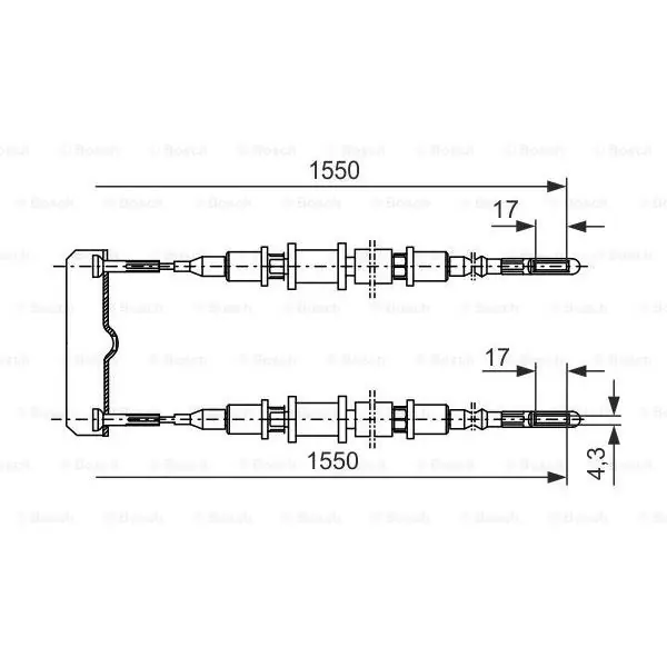 Cable de accionamiento, freno de estacionamiento BOSCH 1987477250 Nueva Colección