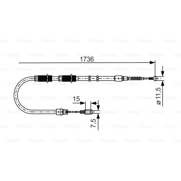 Cable de accionamiento, freno de estacionamiento BOSCH 1987477257 A Buen Precio