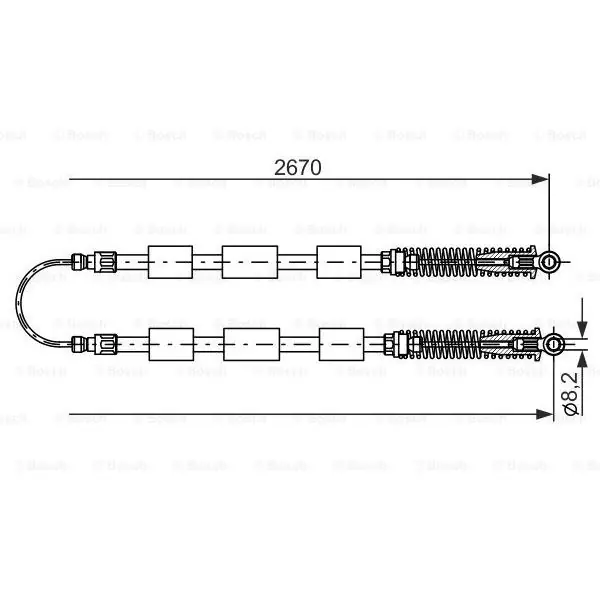 Cable de accionamiento, freno de estacionamiento BOSCH 1987477553 Envío Exprés