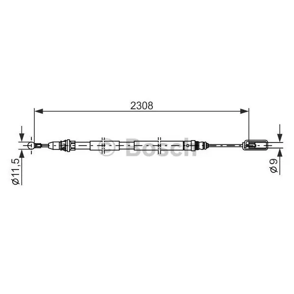 Cable de accionamiento, freno de estacionamiento BOSCH 1987477953 Premium