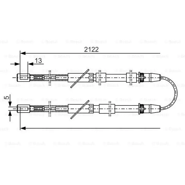 Cable de accionamiento, freno de estacionamiento BOSCH 1987482010 Bestseller