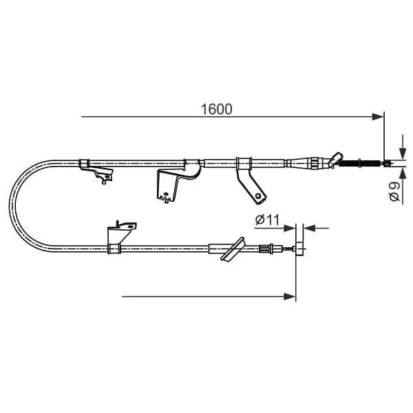 Cable de accionamiento, freno de estacionamiento BOSCH 1987482428 Popular