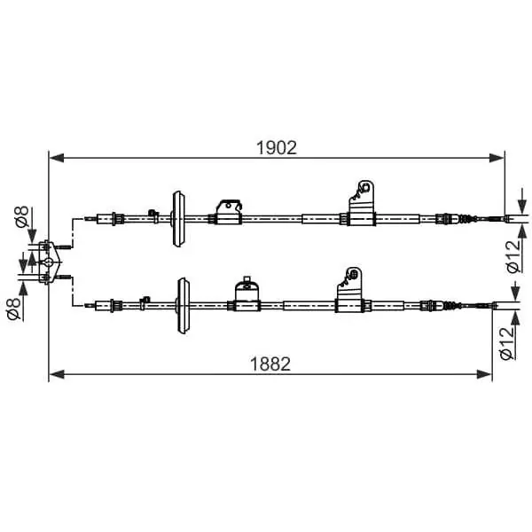Económico Cable de accionamiento, freno de estacionamiento BOSCH 1987482562