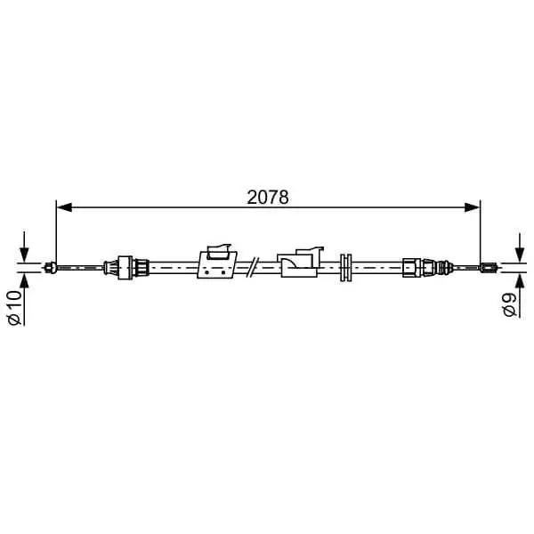 Bestseller Cable de accionamiento, freno de estacionamiento BOSCH 1987482706