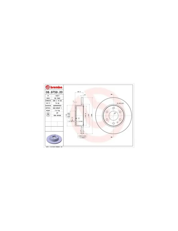 Imprescindible (Must-Have) DISCO DE FRENO 2 UNID. X CAJA 08.9759.20 BREMBO - IVECO DAILY IV Volquete - Eje trasero