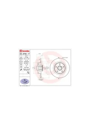 DISCO DE FRENO 1 UNID. X CAJA 08.9792.17 BREMBO - RENAULT GRAND SCÉNIC II (JM0/1_) - Eje trasero Solo Hoy
