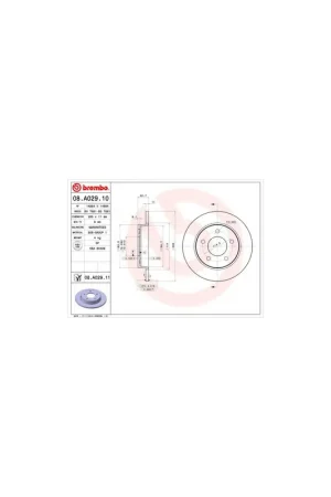 DISCO DE FRENO 2 UNID. X CAJA 08.A029.10 BREMBO - MAZDA AXELA Sedán (BK) - Eje trasero Garantía Incluida