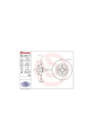 DISCO DE FRENO 1 UNID. X CAJA 08.A135.17 BREMBO - RENAULT SCÉNIC II (JM0/1_) - Eje trasero Descuento