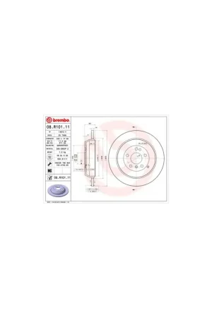 Alta Calidad DISCO DE FRENO 2 UNID. X CAJA 08.R101.11 BREMBO - MERCEDES-BENZ CLASE R (W251, V251) - Eje trasero
