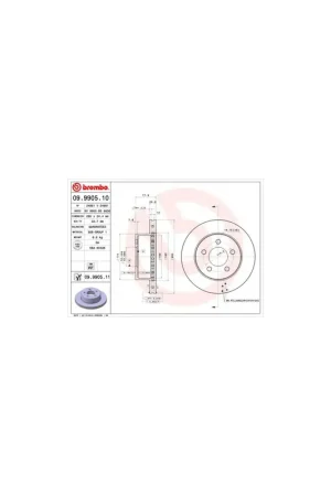 DISCO DE FRENO 2 UNID. X CAJA 09.9905.10 BREMBO - JEEP WAGONEER (XJ) - Eje delantero Envío Internacional