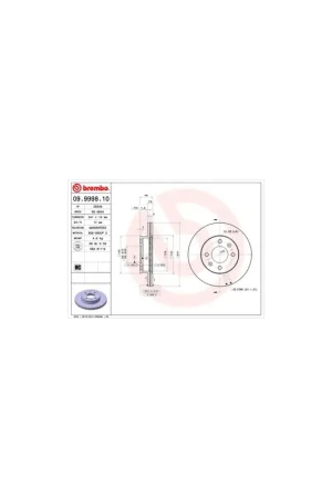 DISCO DE FRENO 2 UNID. X CAJA 09.9998.10 BREMBO - HYUNDAI CLICK (TB) - Eje delantero Devolución Gratuita