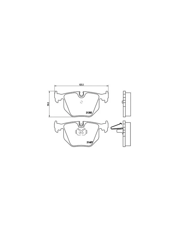 PASTILLA DE FRENO P06020 BREMBO - BMW Z4 Coupé (E86) - Eje trasero Garantía De Devolución De Dinero