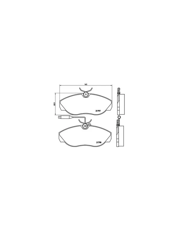Auténtico PASTILLA DE FRENO P23068 BREMBO - CITROËN RELAY Furgón (230L) - Eje delantero