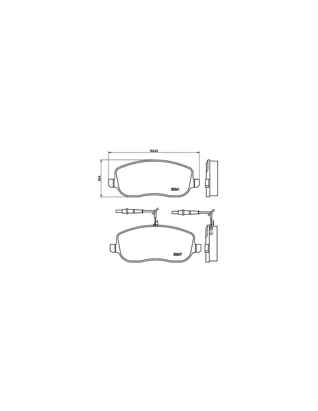 Premium PASTILLA DE FRENO P23090 BREMBO - CITROËN DISPATCH (U6U) - Eje delantero