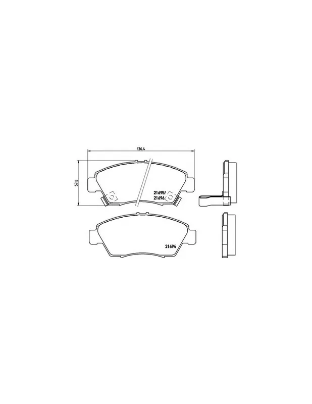 De Moda PASTILLA DE FRENO P28023 BREMBO - HONDA CIVIC Mk IV Coupé (EJ) - Eje delantero